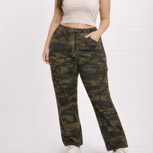 Shein Camo Cargo Pants, wide leg with drawstrings